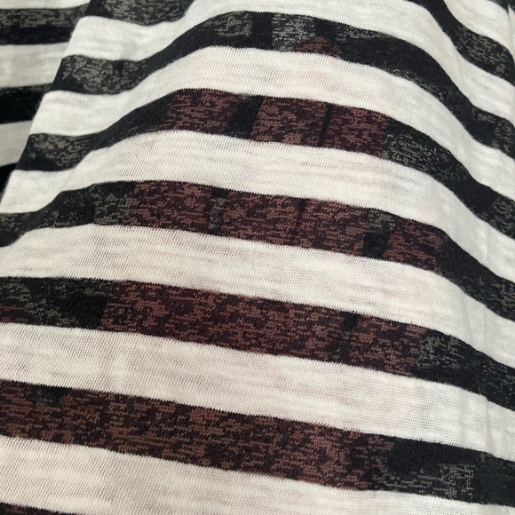 Kobi Halperin Size L  Black White Stripped Finn Top 3/4 Bell Sleeve Sheer - Picture 4 of 7